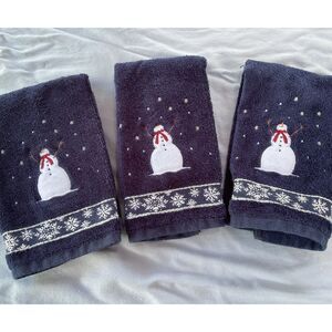 Vintage Santens Christmas Hand Towels Set of 3